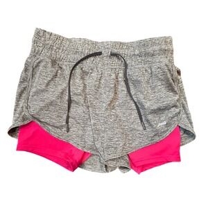 Avia Athletic Shorts Womens Small‎ 4-6 Running Gym Activewear Pink Gray